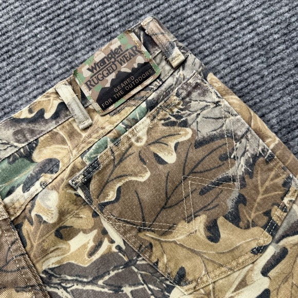 Vintage Wrangler Rugged Wear Camo Men's 35x28 Advantage Camouflage Hunting‎ USA - Picture 4 of 7